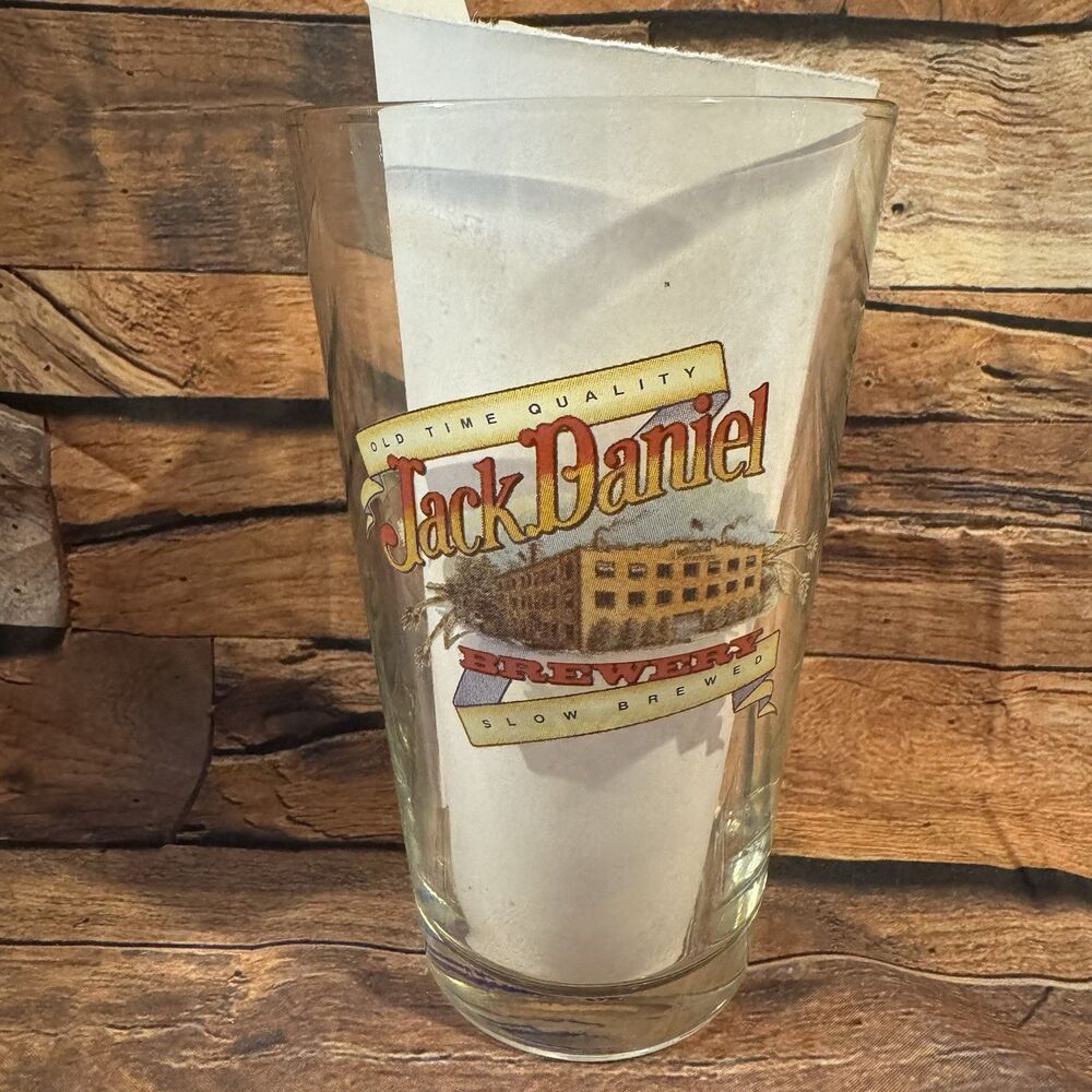 Vintage Jack Daniel Brewery 1866 Classic Amber Lager Pint Beer Glass 1990s Rare